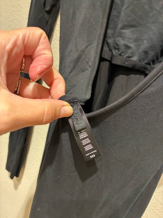 SKIMS SMOOTH LOUNGE LONG SLEEVE OPEN BACK LONG DRESS SZ XXS BLACK - Picture 5 of 5